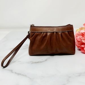 COACH Pleated Leather Wristlet